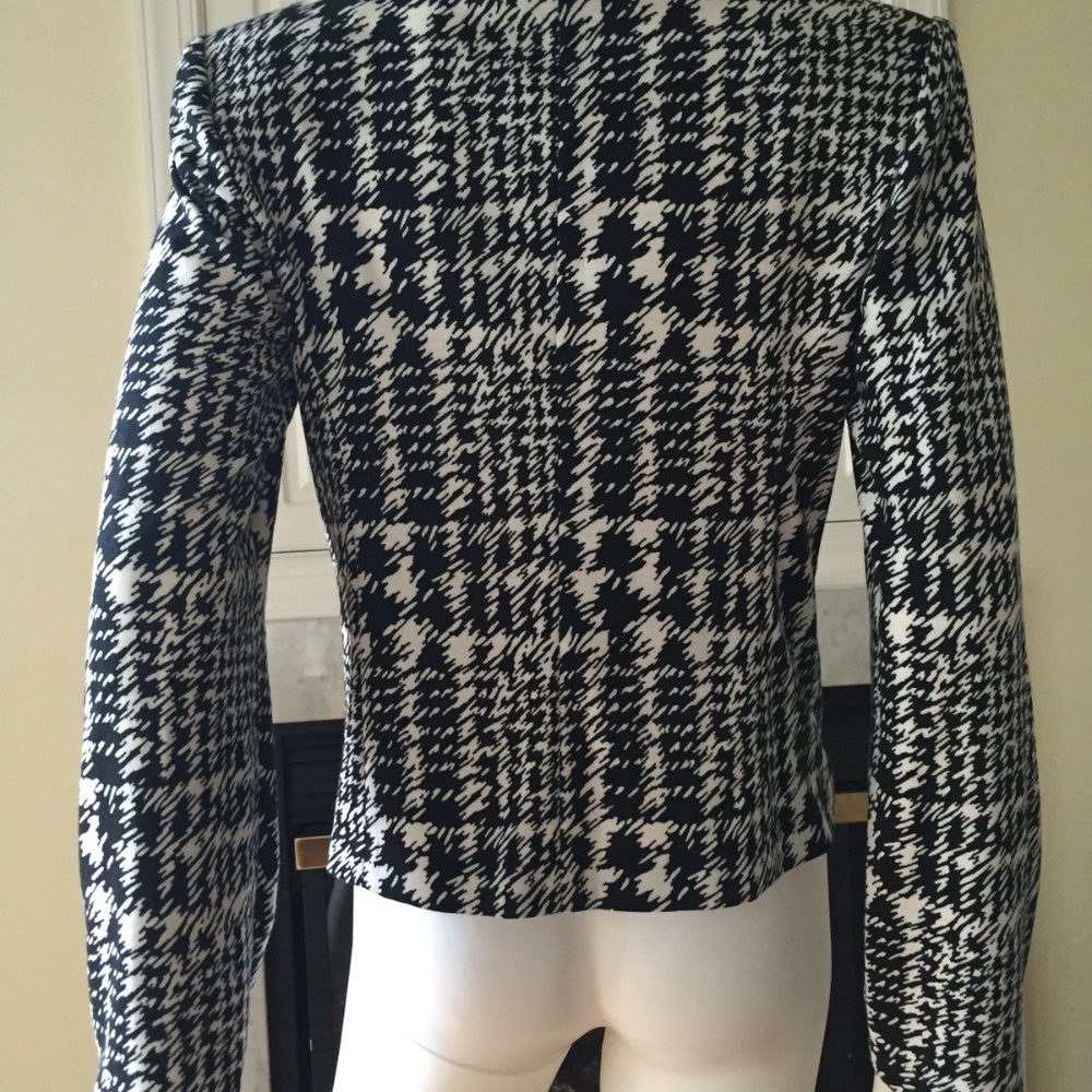 Anne Klein Houndstooth short blazer jacket sz M - Picture 5 of 7